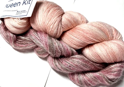 Shell Pinks DRAMA QUEEN Shawl KIT Artyarns CASHMERE SILK MOHAIR Yarn  + Patterns - Photo 1/4