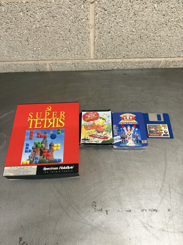 Commodore Amiga Game Bundle Super Tetris Simpsons Captain Planet Dynablaster A-3