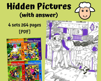 Hidden Pictures (with answer) 4 sets 264 pages - kids activities seek & find