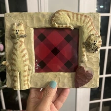 Cat Picture Frame 3D Frame Holds 4x4 in Resin Frame by Connoisseur