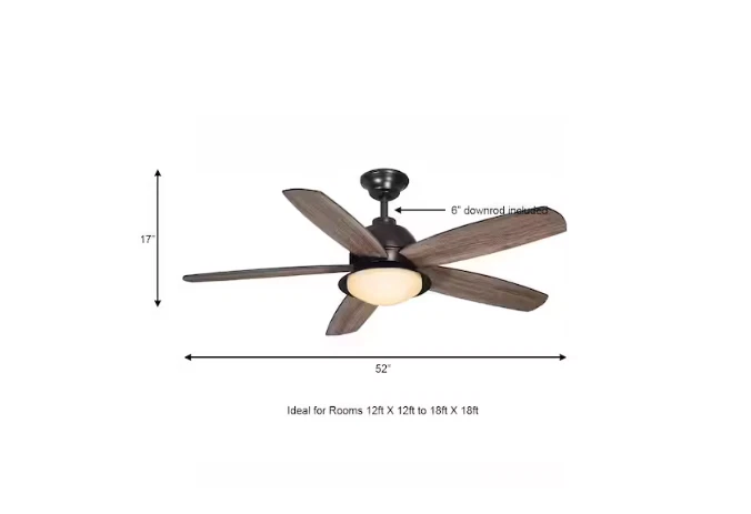 Home Decorators Collection Ackerly 52" Natural Iron LED Ceiling Fan Light Remote - Image 4 of 4