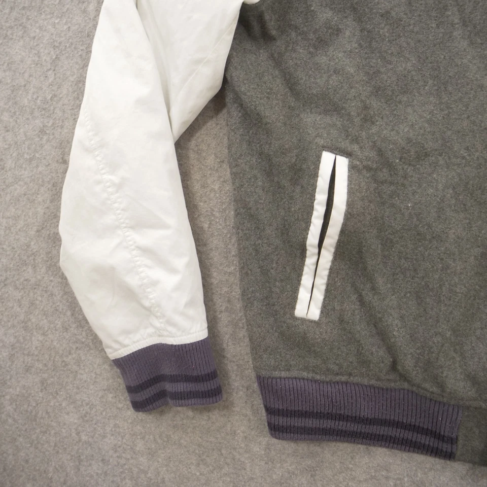 Nike Ropa Deportiva Chaqueta Para Hombres Grande Gris Blanco Destructor Universitario Lana Bombardero Foto 4 de 4