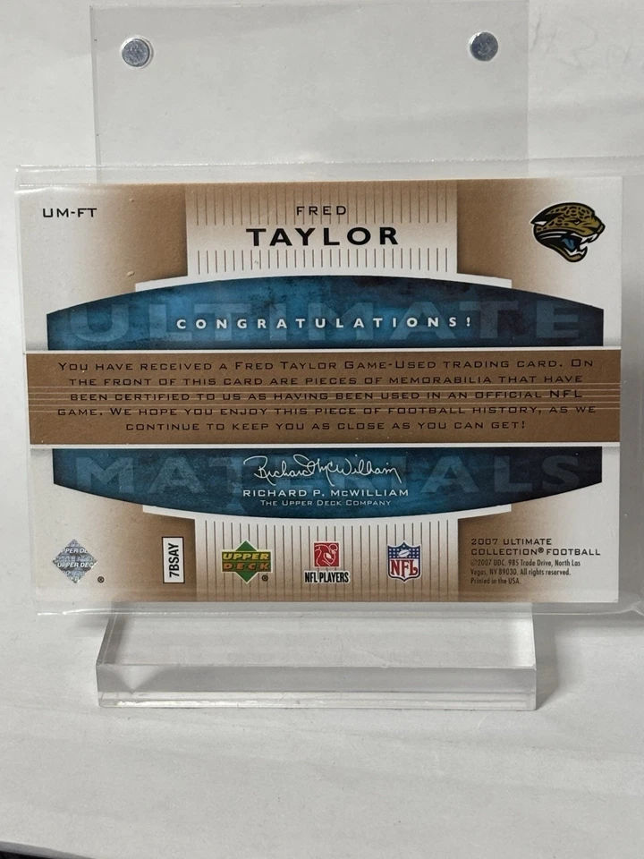 2007 Ultimate Collection Fred Taylor Materials 03/35 Sick Game-Used Patch #UM-FT - Image 4 of 4