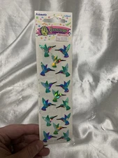 NEW Vintage Sandylion Stickers Foil Glitter Hummingbird Bird ￼Scrapbooking