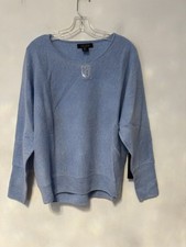 New Woman Tahari 100 Cashmere Sweater Size XL Long Sleeves Light Blue