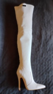 AROLLO Lady V Limited Edition WHITE leather thigh boots EU37/US 6.5 or EU40/US 9