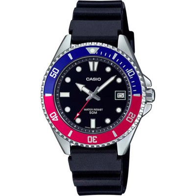 Casio MDV-10-1A2VEF Herrenuhr Quarz Stahlband Zifferblattgummi schwarz