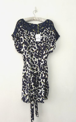 Tabitha Webb Tunika Kleid Strand Cover gemustert kurz mit Gürtel Größe 14/16 neu mit Etikett