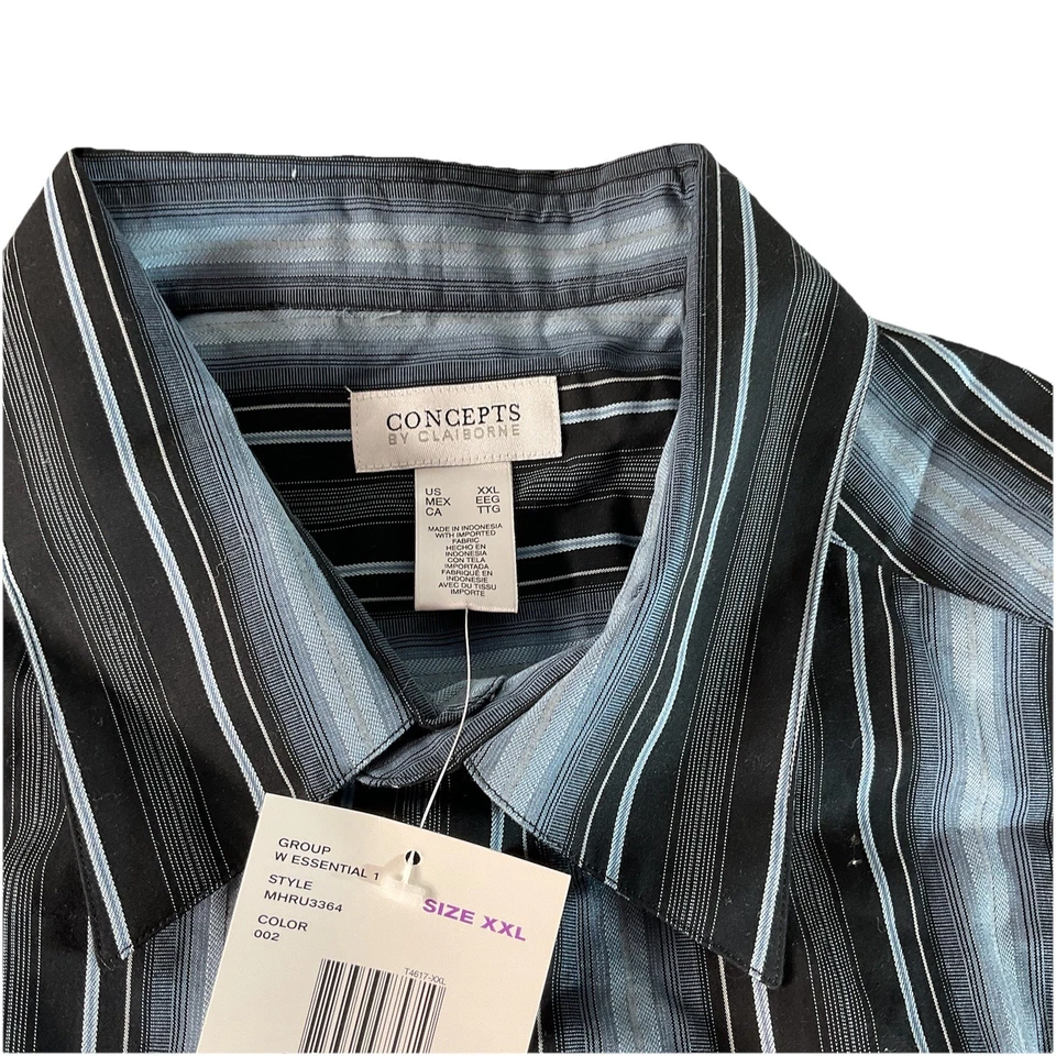 НОВЫЕ концепции на Claiborne в полоску платье рубашка с длинным рукавом мужской XXL - Изображение 4 из 4