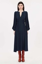 Ulla Johnson Rouen Silk Midi Dress Midnight 2 NWOT $720