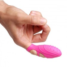 Silicone Finger Massager Vibrating Pink Wirel...