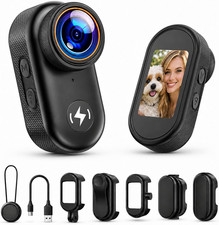 4K Mini Body Camera with 64GB Card, Thumb Action Camera with Wifi, 1.47" HD Scre