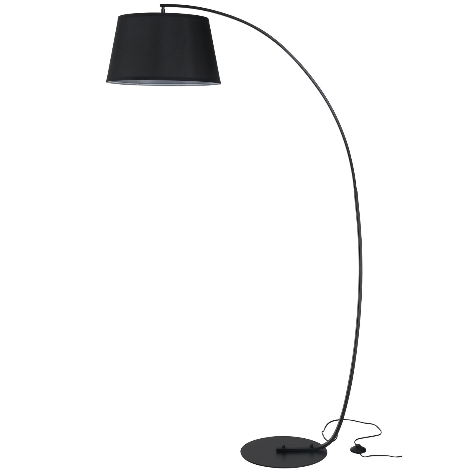 Lampada Arco Nera Offerta | Piantana Metallo e Tessuto per Salotto