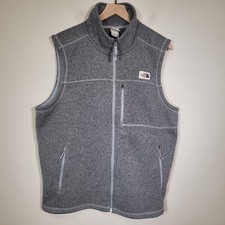 The North Face Fleece Vest Mens XL Gray Gordon Lyons Full Zip Outdoors Warm