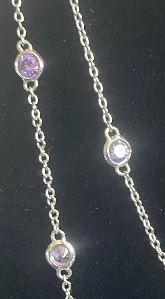 Шикарный Nolan Miller лаванды кристалл станции длинное ожерелье 3 фута омар застежка - Изображение 2 из 3