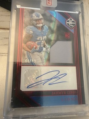 Panini 2023 Limited Jahmyr Gibbs Lions Ruby Spotlight RPA Auto #112 /49 