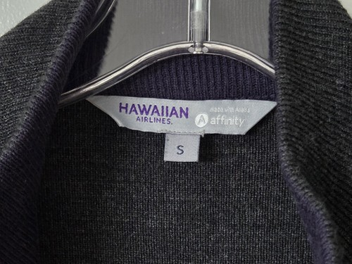 Hawaiian Airlines Logo Gray Sweater Full Zip Long Sleeve - Men's Size Small - 第 3/5 張圖片
