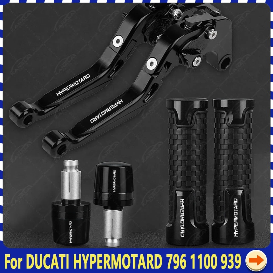 3PCS-Handle Grips Cap Brake Clutch Levers For DUCATI HYPERMOTARD 796 1100 939 - Image 3 of 4