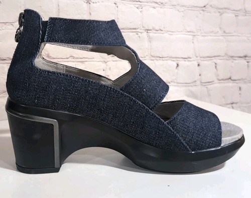 Jambu Rio Damen-Sandale Größe 6 Denim Keilabsatz Slipper Käfig Reißverschluss hinten - Bild 9 von 12