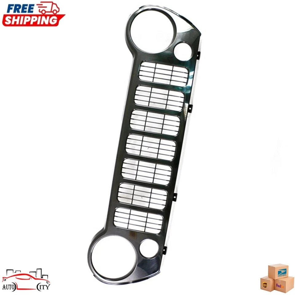 New Grille Assembly With Open Fog Light Holes For 2005-2007 Jeep Liberty Sport Foto 3 de 4