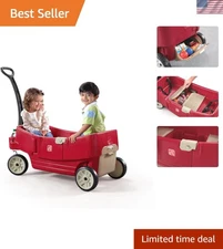 Durable All-Around Kids Wagon: Safe Ride with Cup Holders & Easy Storage