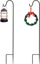 2 Pack 100cm Shepherds Hook for Decor, Garden,Wedding with Metal Stake Base XMAS