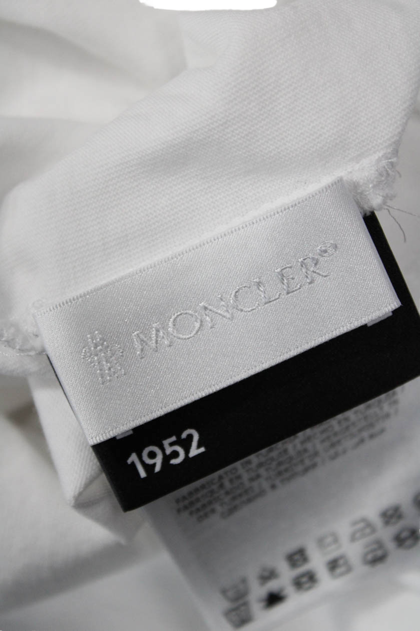 Moncler Mens White Graphic Cotton Crew Neck Designer T-Shirt Size L thumbnail 18