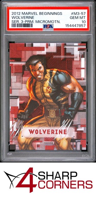 2012 Marvel Beginnings Series 3 Prime Micromotion #M3-57 Wolverine Pop 4 PSA 10
