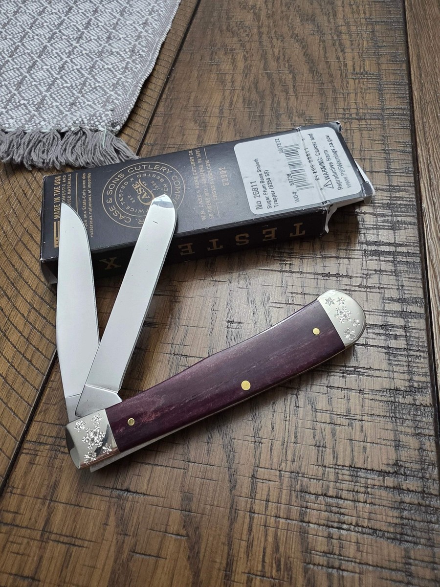 Case XX 2022 Christmas Trapper Sugar Plum Bone Engraved Bolsters
