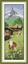 Happy Forever 11CT Stamped Cross Stitch, F208 The Alps ,Size 7''x17''