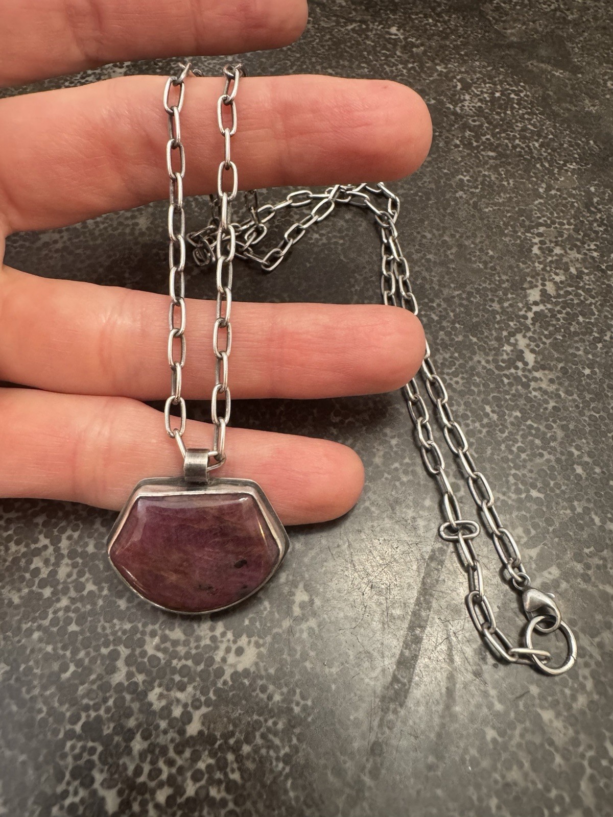 Artisan KKB studio Unique Ruby Pendant Silver Nec… - image 1