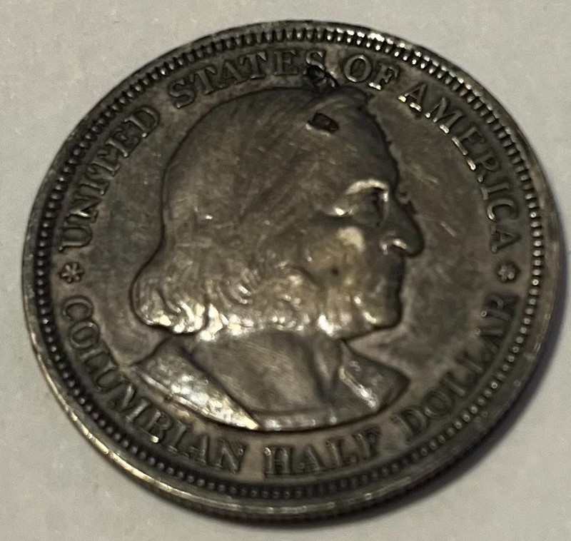 1893 Columbian Exposition Silver Half Dollar 50c Coin - Uncertified, Uncleaned