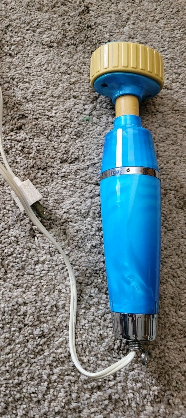 Vintage Dubl Duck Vibrating Massager Wand 2 Speed VB-7 Pearlescent Blue