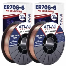 ER70S-6 MIG Welding Wire .030 - 11 lb Spools x 2 - Solid MIG Wire for Mild Steel