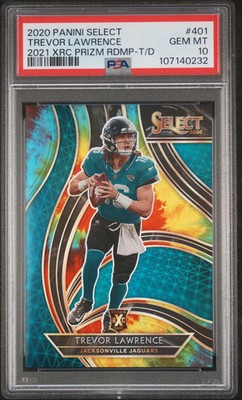 2020 Panini Select 2021 XRC Prizm Redemption Trevor Lawrence #401 Rdmp PSA 10