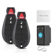 2PC Simple OBD and Remote Key Fob Replacement for Dodge Ram 1500 3500 2013