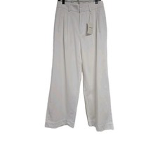 Everlane The Way High Wide Leg Pants  Pleated Tencel Cotton White Size 8-S READ