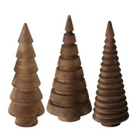 Holz Tannen Baum Figur 3Er Set 15Cm - Braun - Weihnachten Tisch Deko Aufsteller