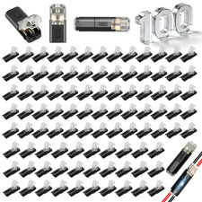100 Pack 2 Pin Led Strip Lights Quick Wire Connectors 18Awg-22Awg-Black Low V