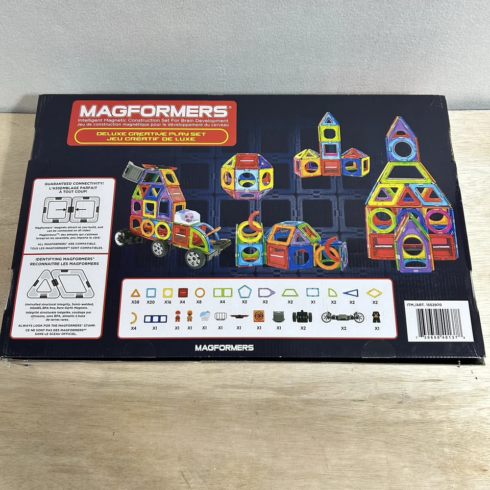 Magformers Magnets Deluxe Creative Play Set 120PC Complete Vehicles People - Image 4 of 4