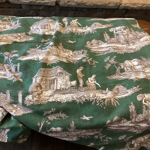 Williams Sonoma Grün & Braun Toile Französisches Land Tischdecke Italien 68" x 108"!
