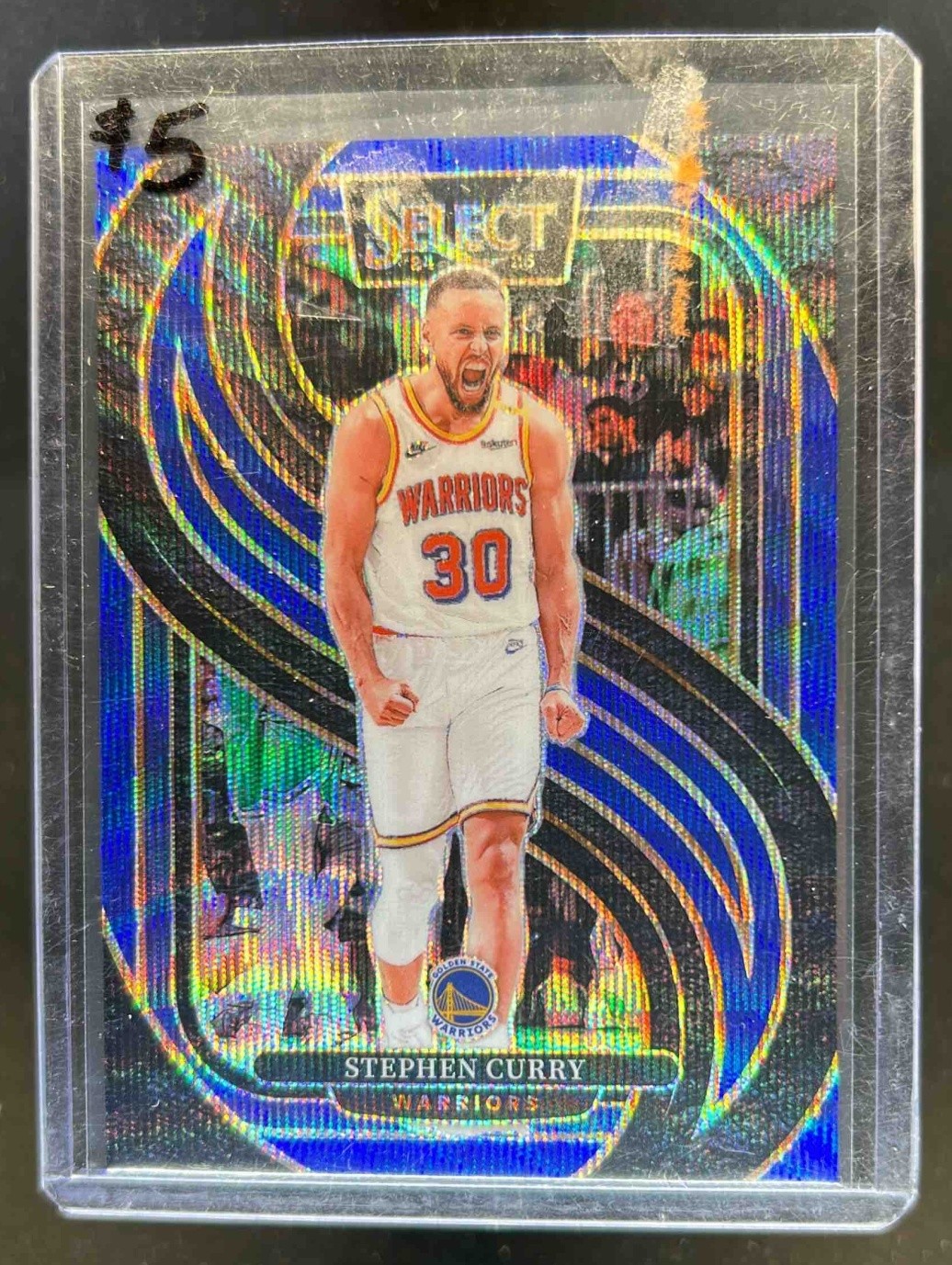 2024-25 Select Stephen Curry Premier Blue Wave Prizm #12/75 Warriors