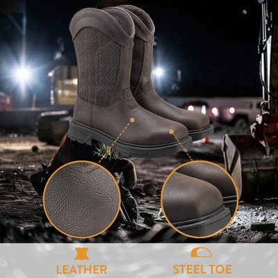 New Herman Survivors Granite Men\'s Steel Toe Work Boots Brown Leather Size 9.5 Free Shipping! Herman Survivors Men main image 3