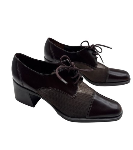 Nine West Größe 7 Schnürschuhe Business Freizeit Oxford klobiger Absatz strukturierte Einsätze - Bild 2 von 13
