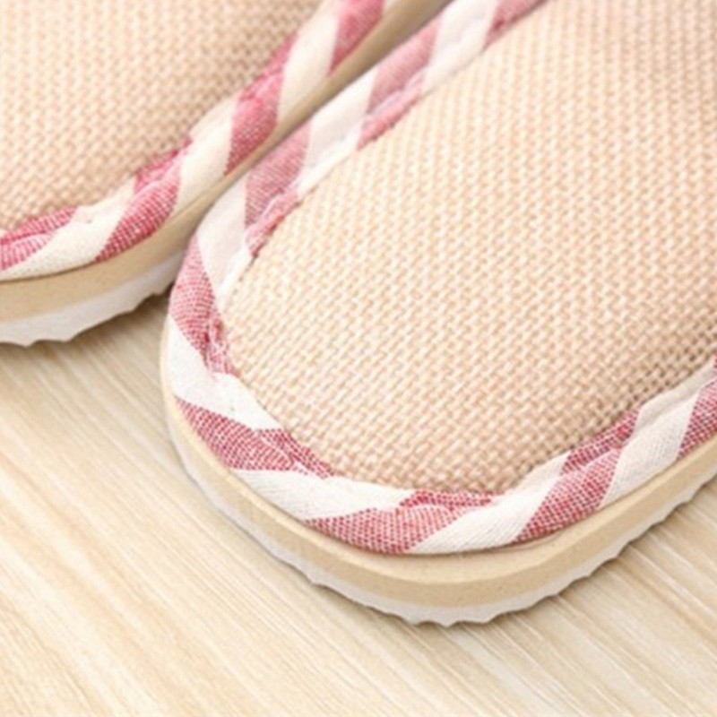 SAOLA Scarpe Ciabatte Lino e Cotone Righe Antiscivolo Antiscivolo Interno Suola Morbida
