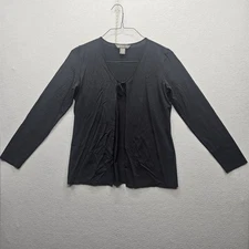 Banana Republic Women Size Small Black Long Sleeve Tie Front Top