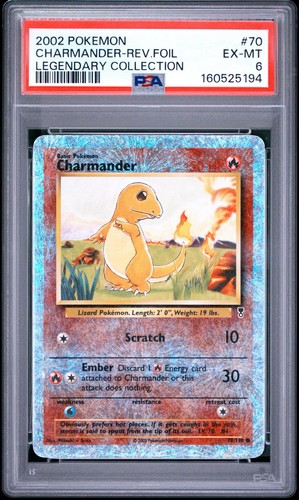 PSA 6 CHARMANDER 70/110 | Legendary Collection Reverse Holo Pokemon Card