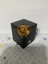 Ladislav Oliva Art Glass Cube Sculpture Paperweight Czech Swirled Glass Sphere