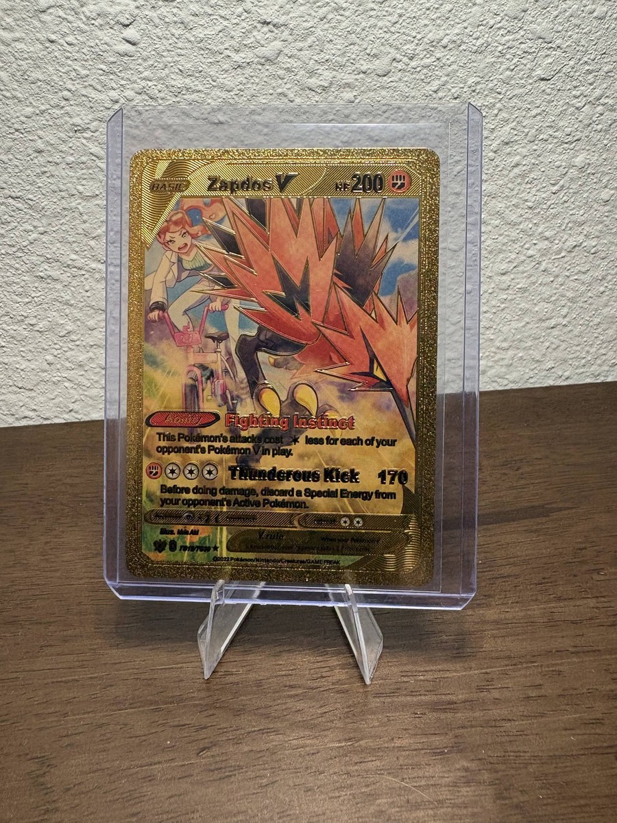 zapdos pokemon card gold Scarlet & Violet 151 ex Collection your opponent takes 2 Prize cards. Galarian Zapdos V Gold Secret