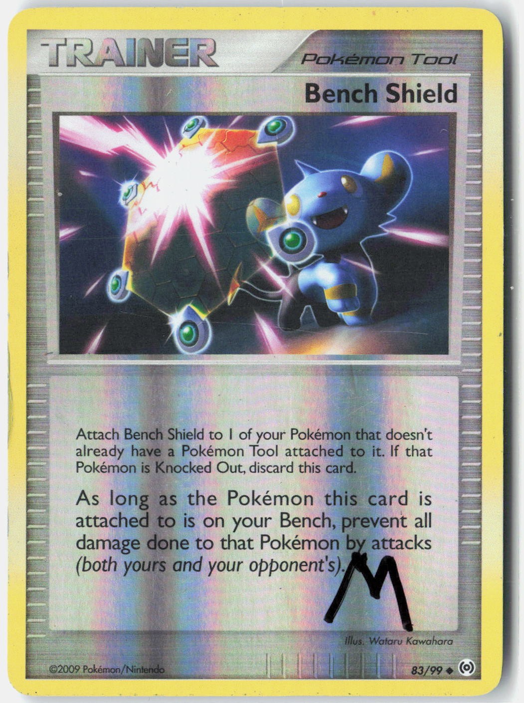 Bench Shield 83/99 Uncommon Arceus Pokemon Reverse Holo Moderately Played